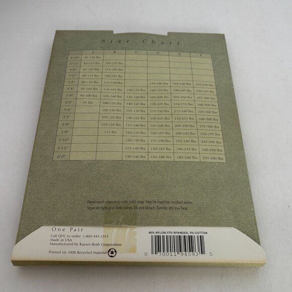 Legacy Legwear Pantyhose Body Shaper Taupe Size F One Pair Nylon Spandex Cotton - Picture 3 of 6